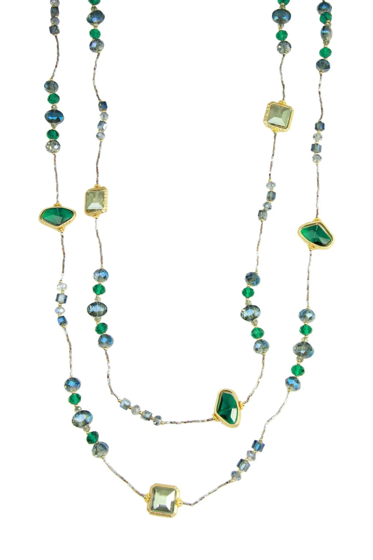 Beaded Long Layered Necklace