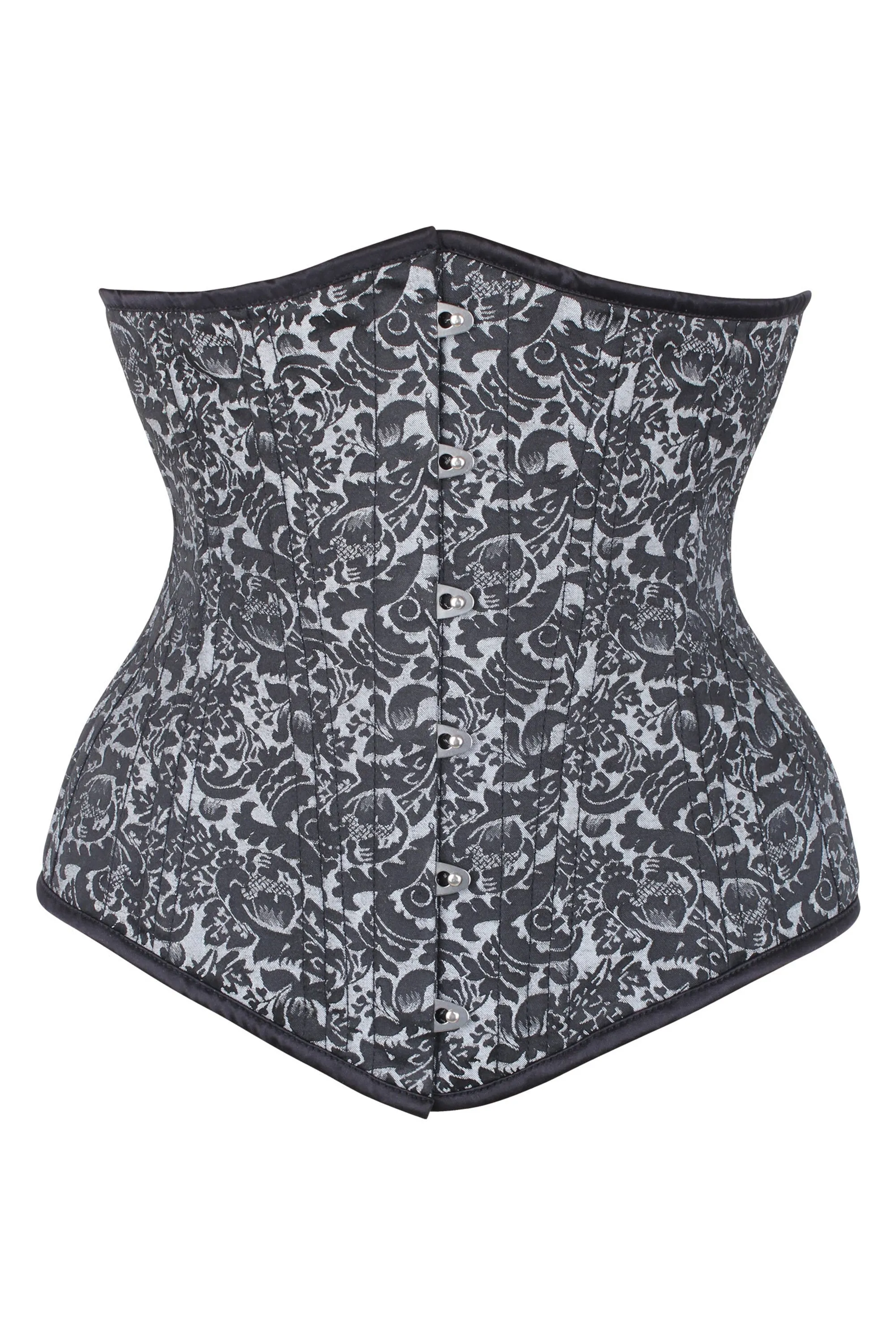 Beautiful Silver Waist Training Underbust Corset- Longline