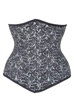 Beautiful Silver Waist Training Underbust Corset- Longline