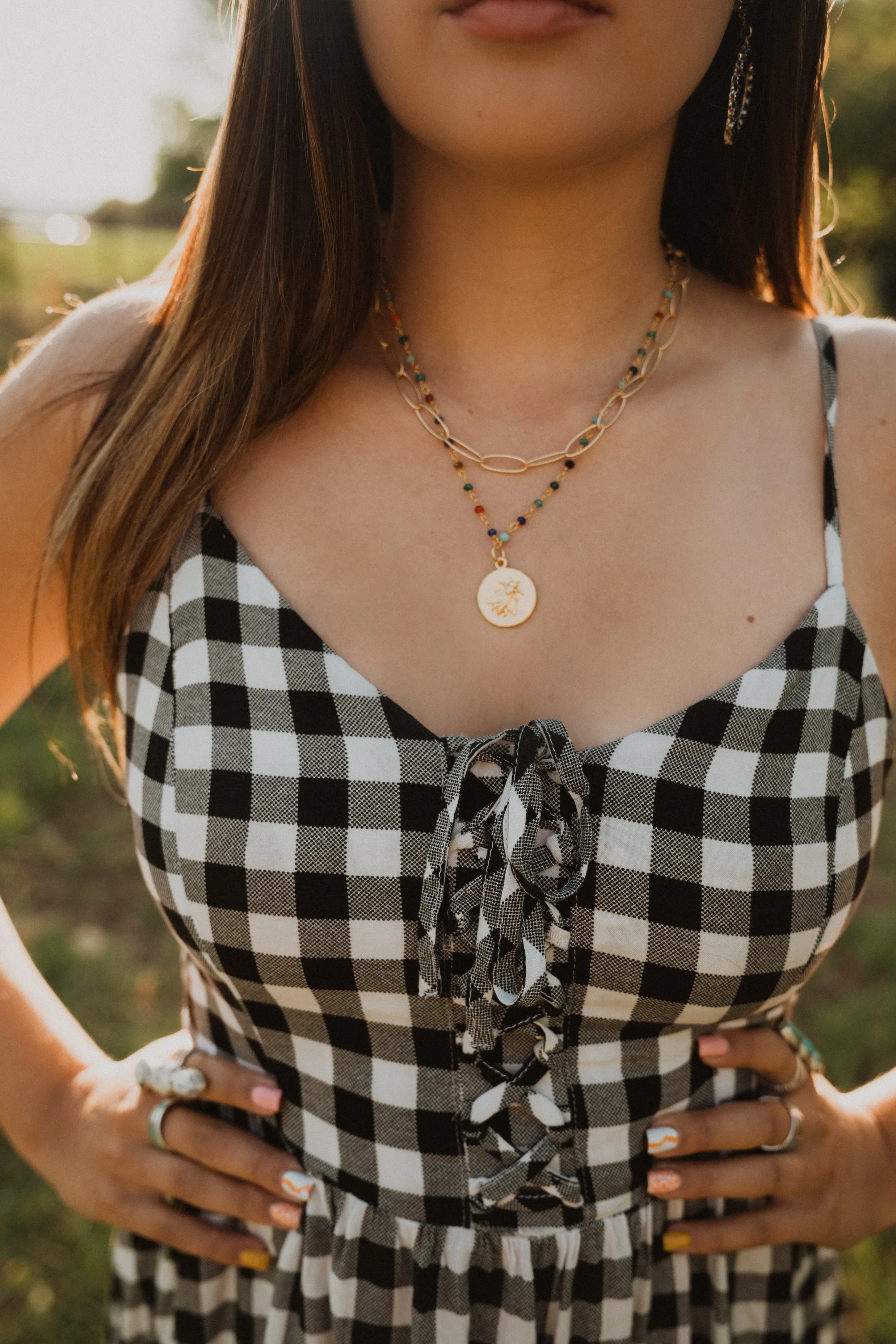 Bee Necklace | Gold | Multicolored Chain