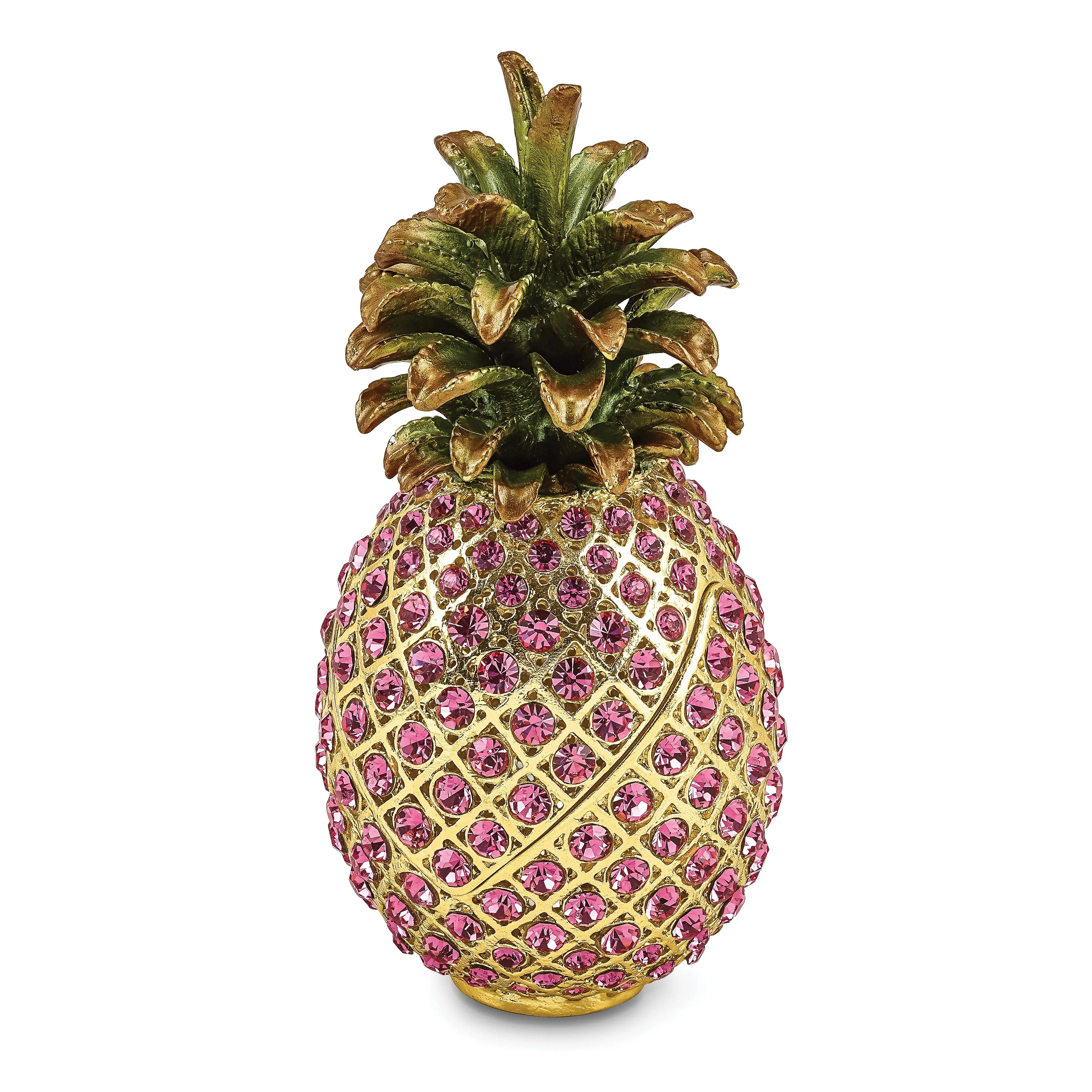 Bejewel Multi Color FRIENDSHIP HOSPITALITY Pink Pineapple Trinket Box