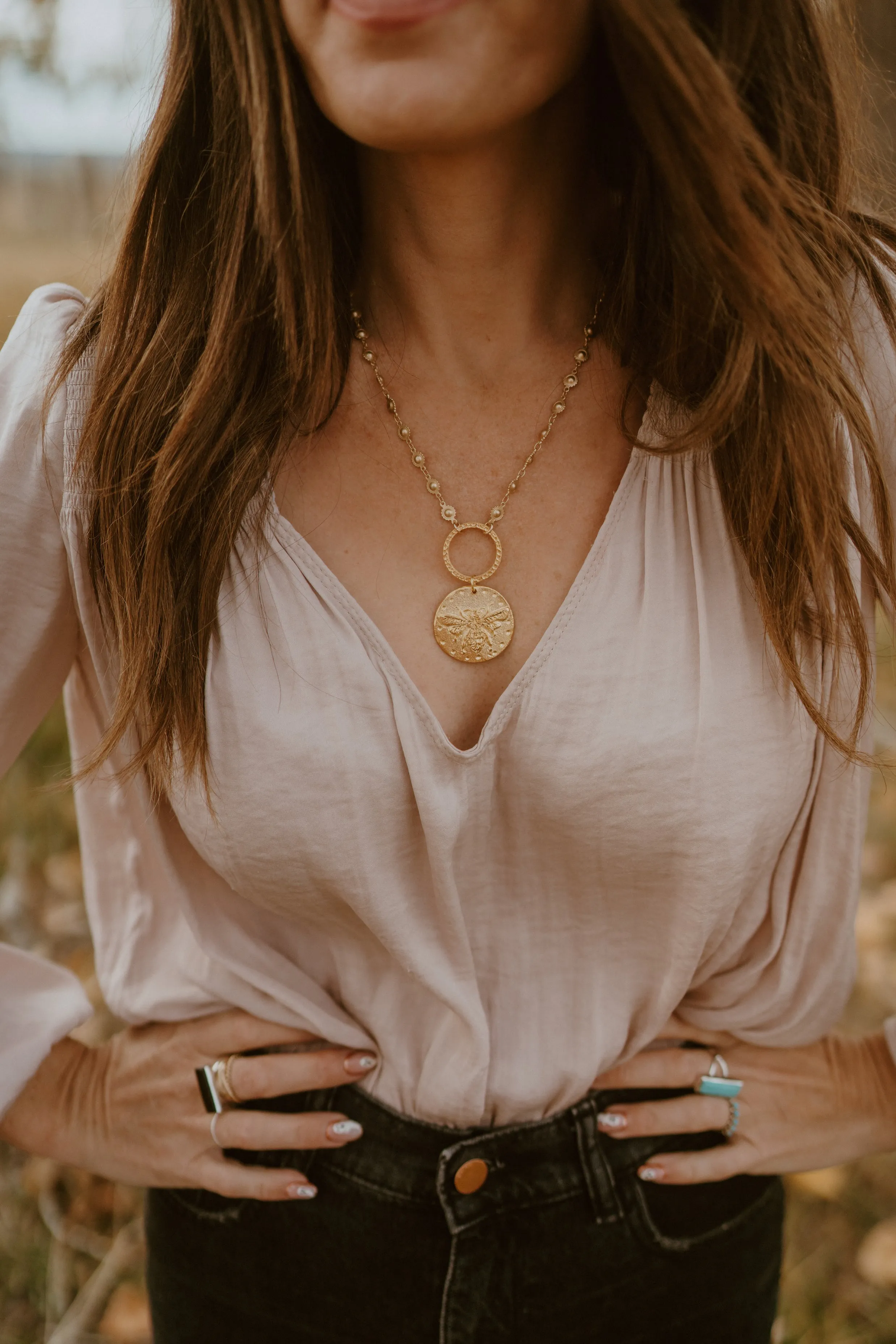 Big Gold Bee Necklace | #2