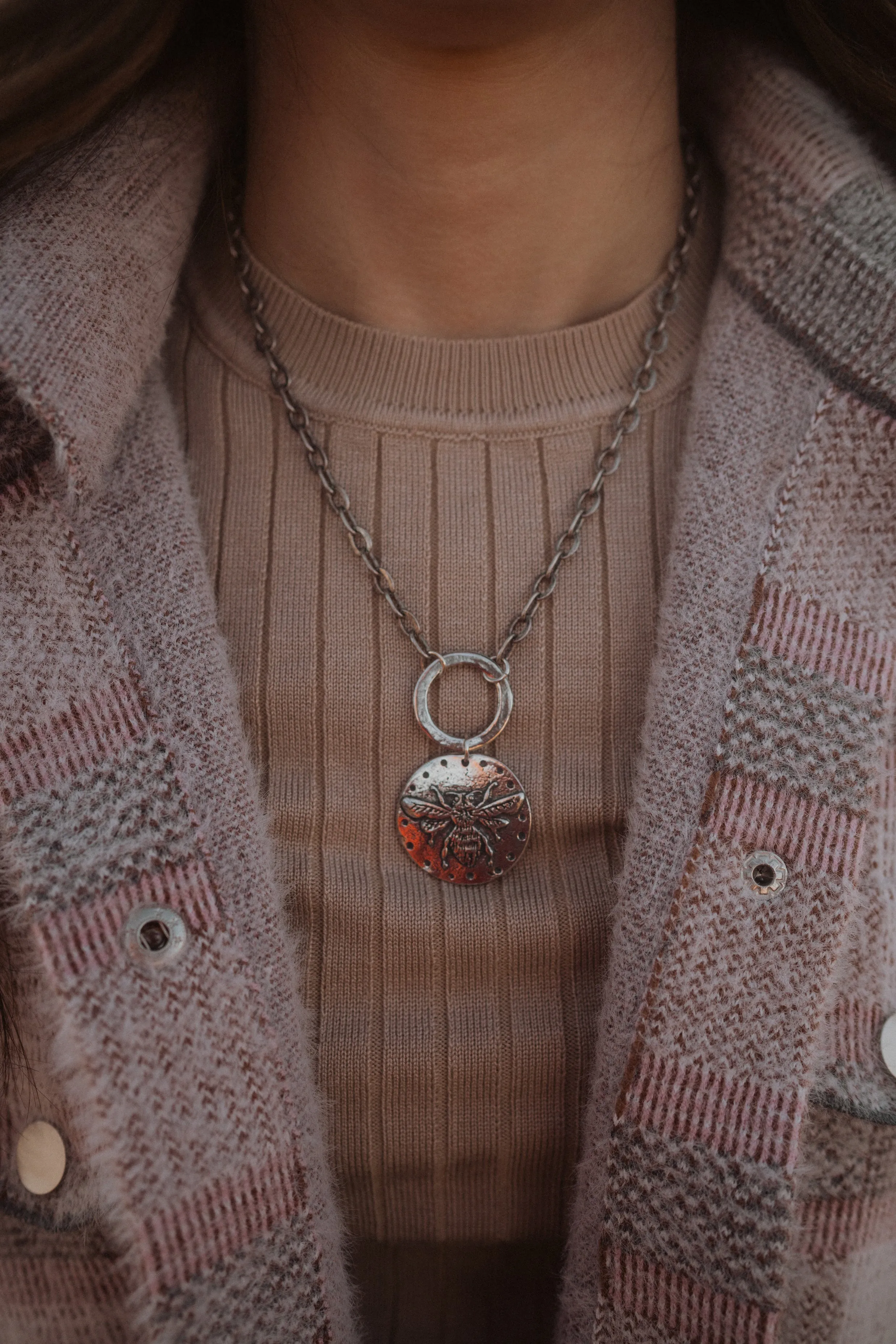 Big Silver Bee Necklace | #2 - FINAL SALE