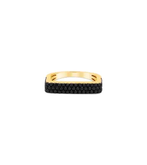 Black Diamond Square Ring