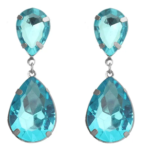 Blue Pear Shaped Gemstone Earrings