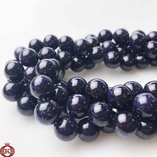 Blue Sandstone Beads Smooth Round