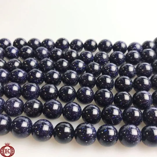 Blue Sandstone Beads Smooth Round