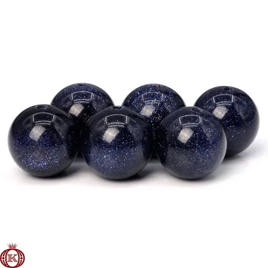 Blue Sandstone Beads Smooth Round