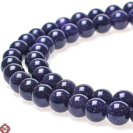 Blue Sandstone Beads Smooth Round