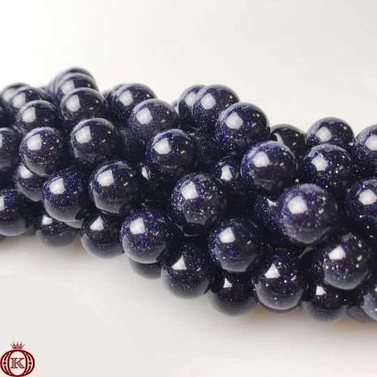 Blue Sandstone Beads Smooth Round