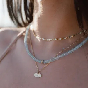 Blue Topaz with Diamond Necklace