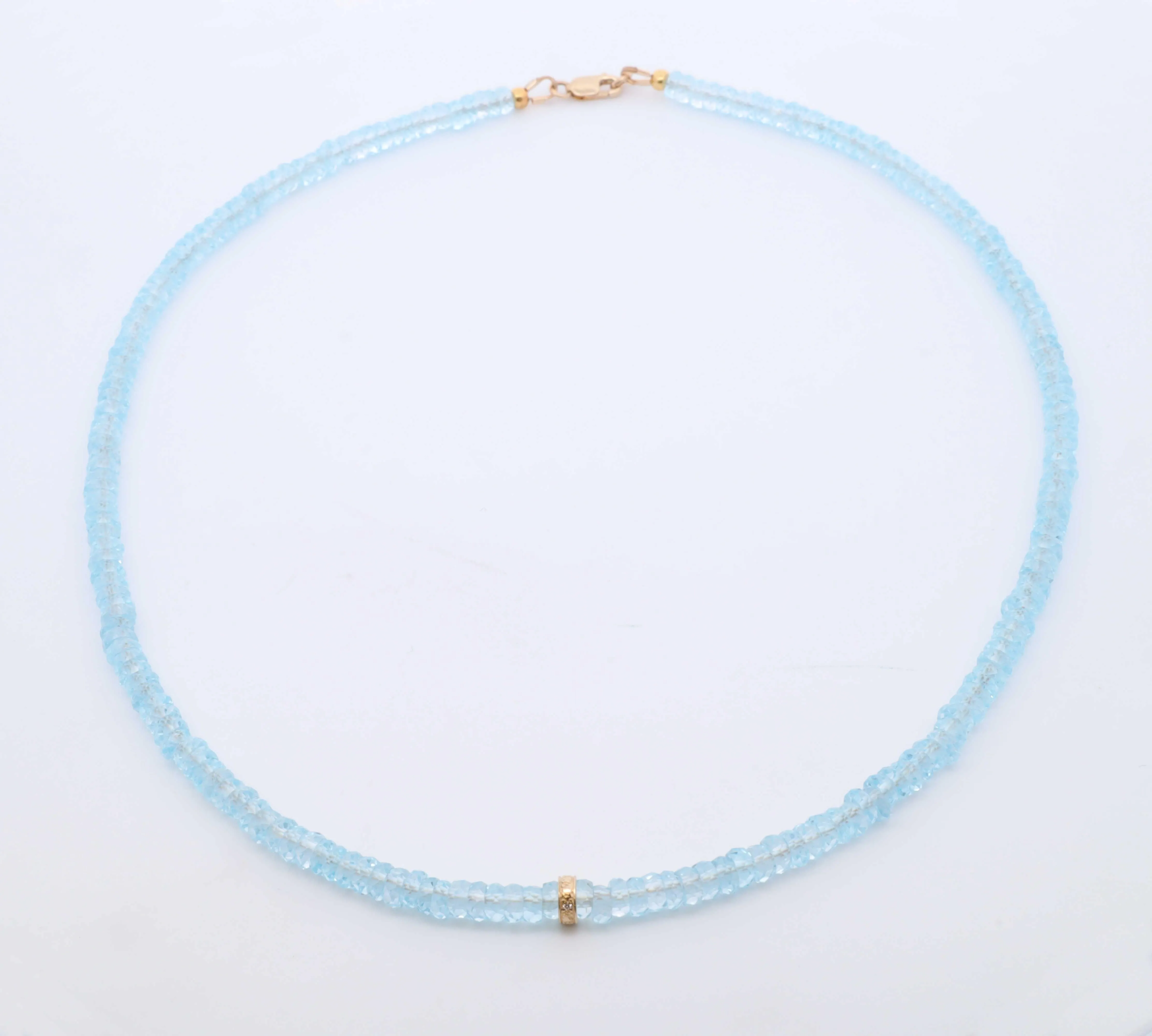 Blue Topaz with Diamond Necklace