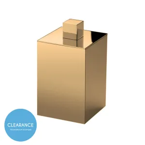 Box Metal Cotton Tips Holder - Free Standing - 4" Brass/Antique Gold (Final Sale)