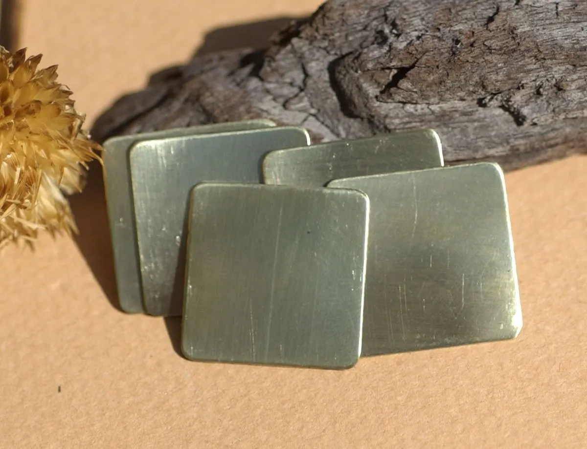 Brass 22g 20mm Square Blank Cutout for Metalworking Stamping Texturing