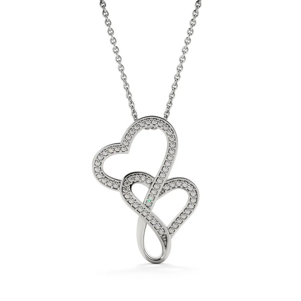 Brave, strong & smart-Double Hearts Necklace for Daughter, From Mom