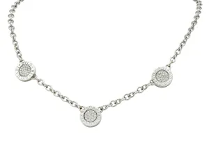 Bulgari 1.15 CTW Diamond Onyx 18 Karat White Gold Reversible Station Necklace