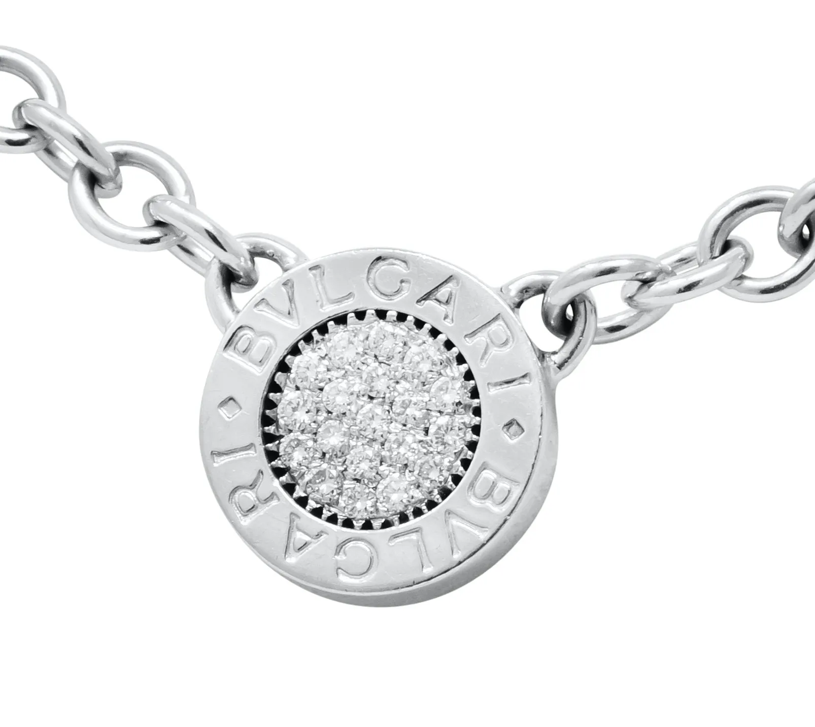 Bulgari 1.15 CTW Diamond Onyx 18 Karat White Gold Reversible Station Necklace