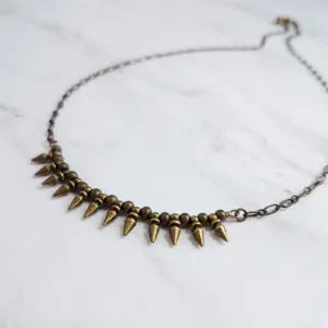 Bullet Necklace, antique bronze necklace, spike necklace, antique brass necklace, spear necklace, small point necklace tiny bullet necklace