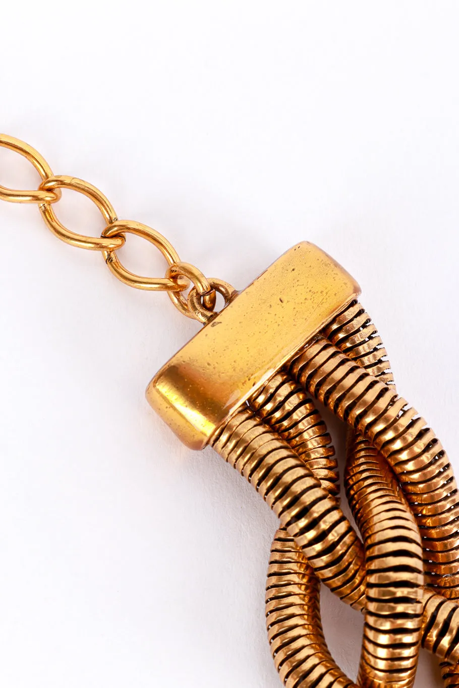 Cabochon Braid Chain Collar Necklace