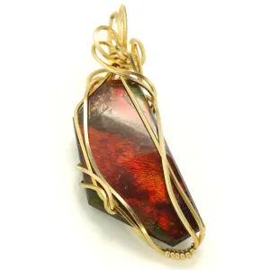 Califia - Unique Wrapped Ammolite Pendant