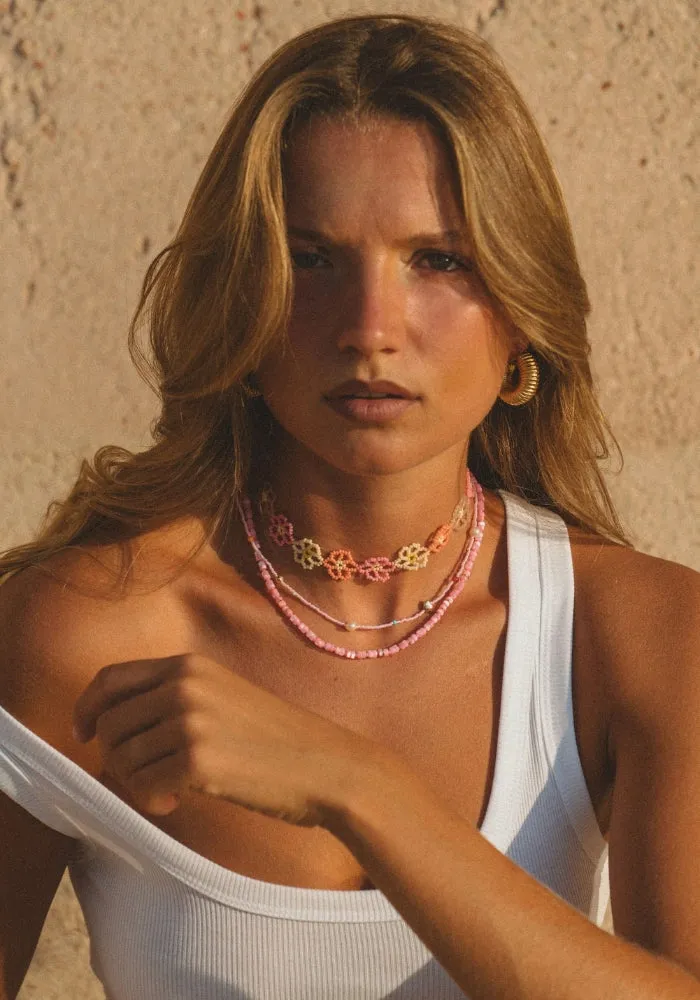 Calypso Necklace - Flamingo Pink