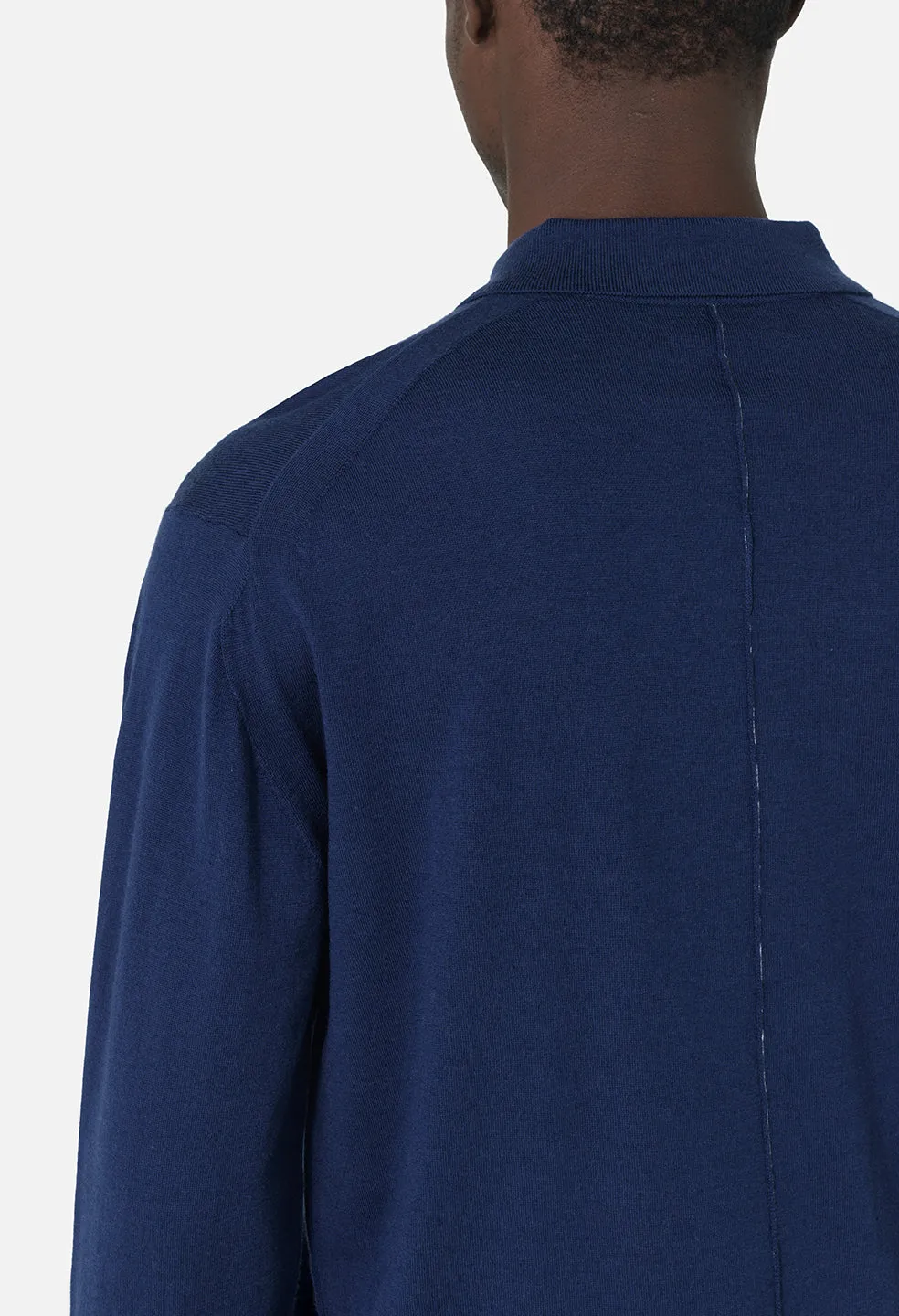 Cashmere Wool Blend Polo / Navy