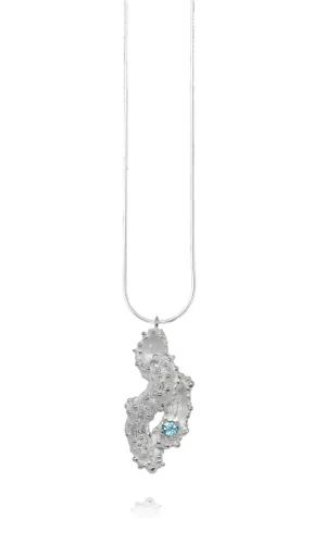 Caterpillar Necklace Silver with Blue Topaz