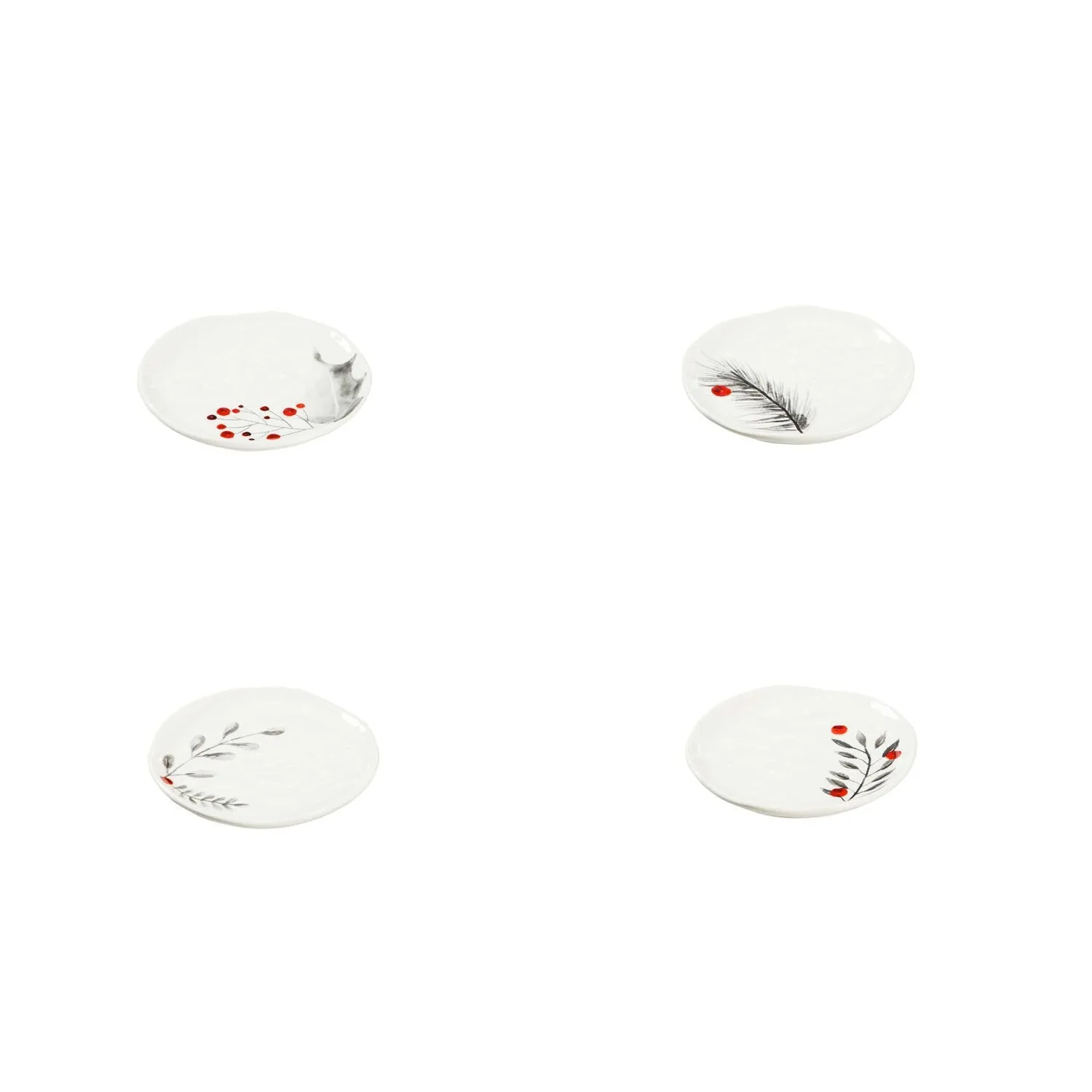 Ceramic, 6'' Appetizer Plate, Yuletide, Set of 4,3tsh7724