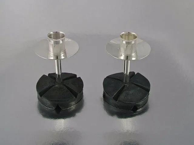 Chiseled Round Candlestick