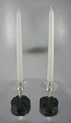 Chiseled Round Candlestick