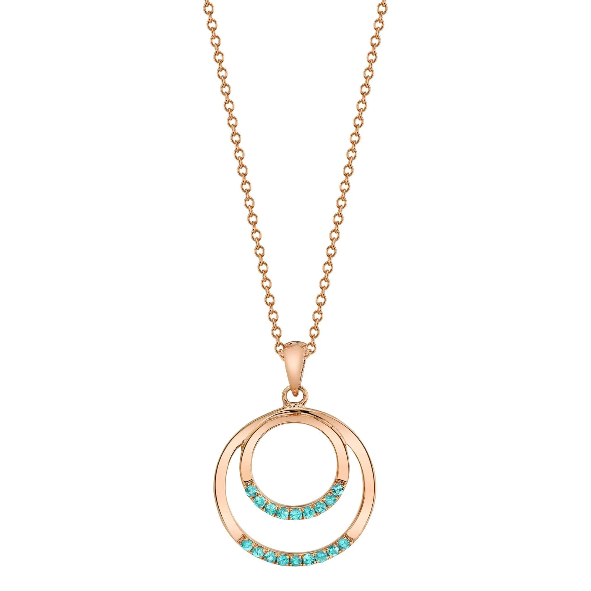 Circle of Life - 18K Rose Gold Natural Paraiba Tourmaline Pendant