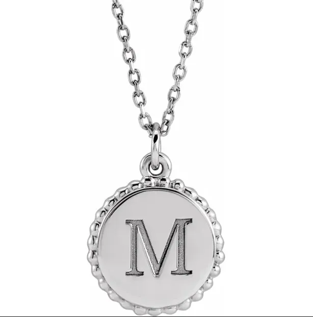Circle Signet Beaded Necklace