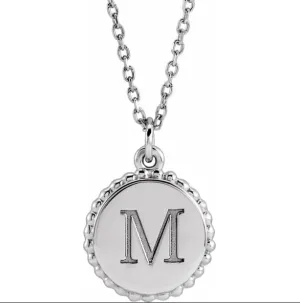 Circle Signet Beaded Necklace