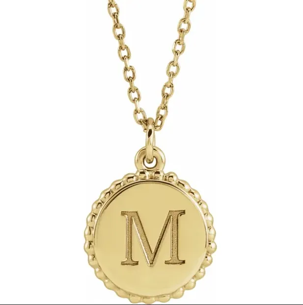 Circle Signet Beaded Necklace