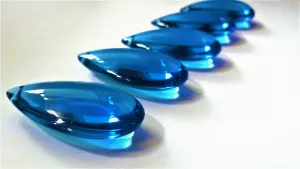 Cobalt Blue Smooth Teardrop, 38mm Chandelier Crystals, Pack of 5