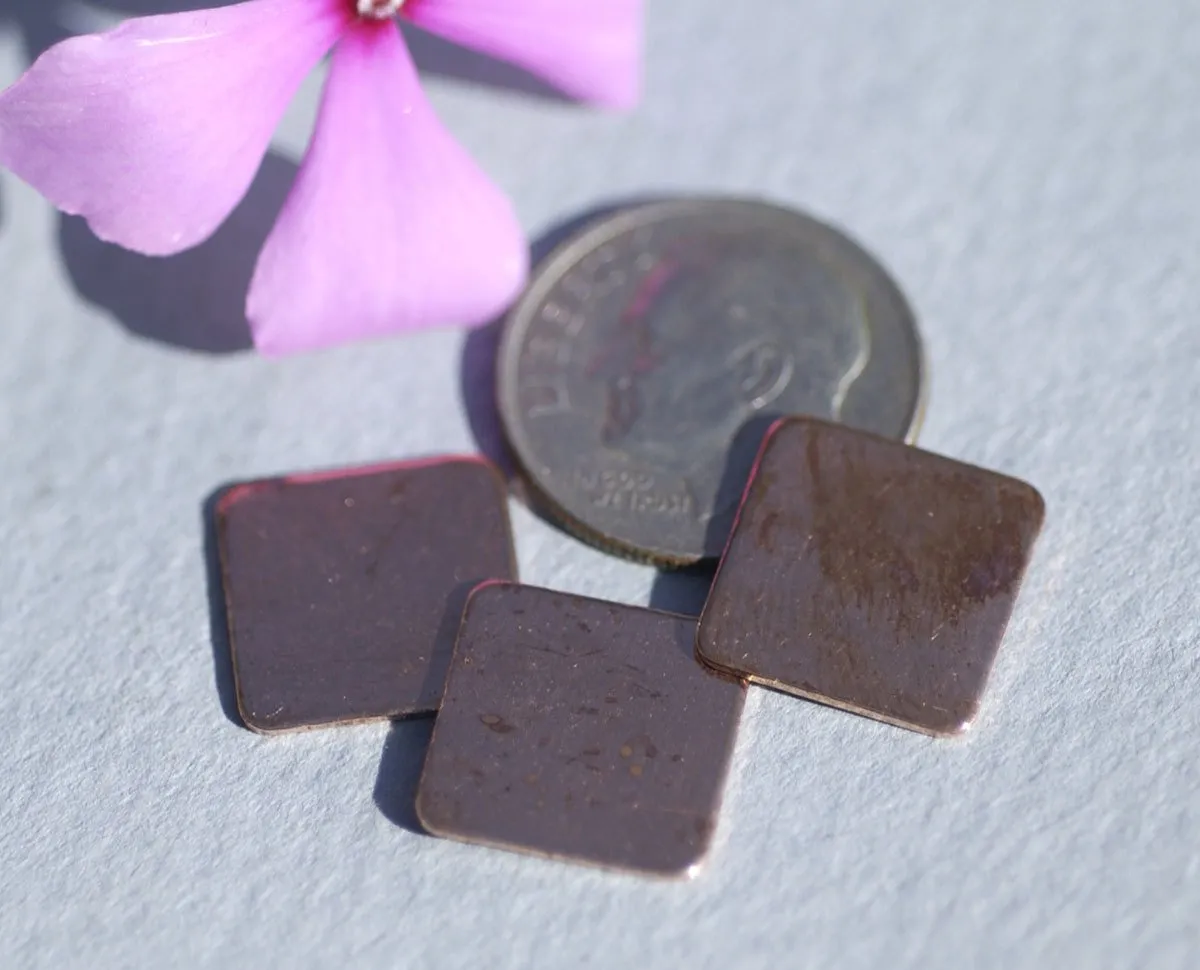 Copper 26g 12mm Square Blank Cutout for Enameling Stamping Texturing