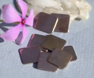 Copper 26g 12mm Square Blank Cutout for Enameling Stamping Texturing