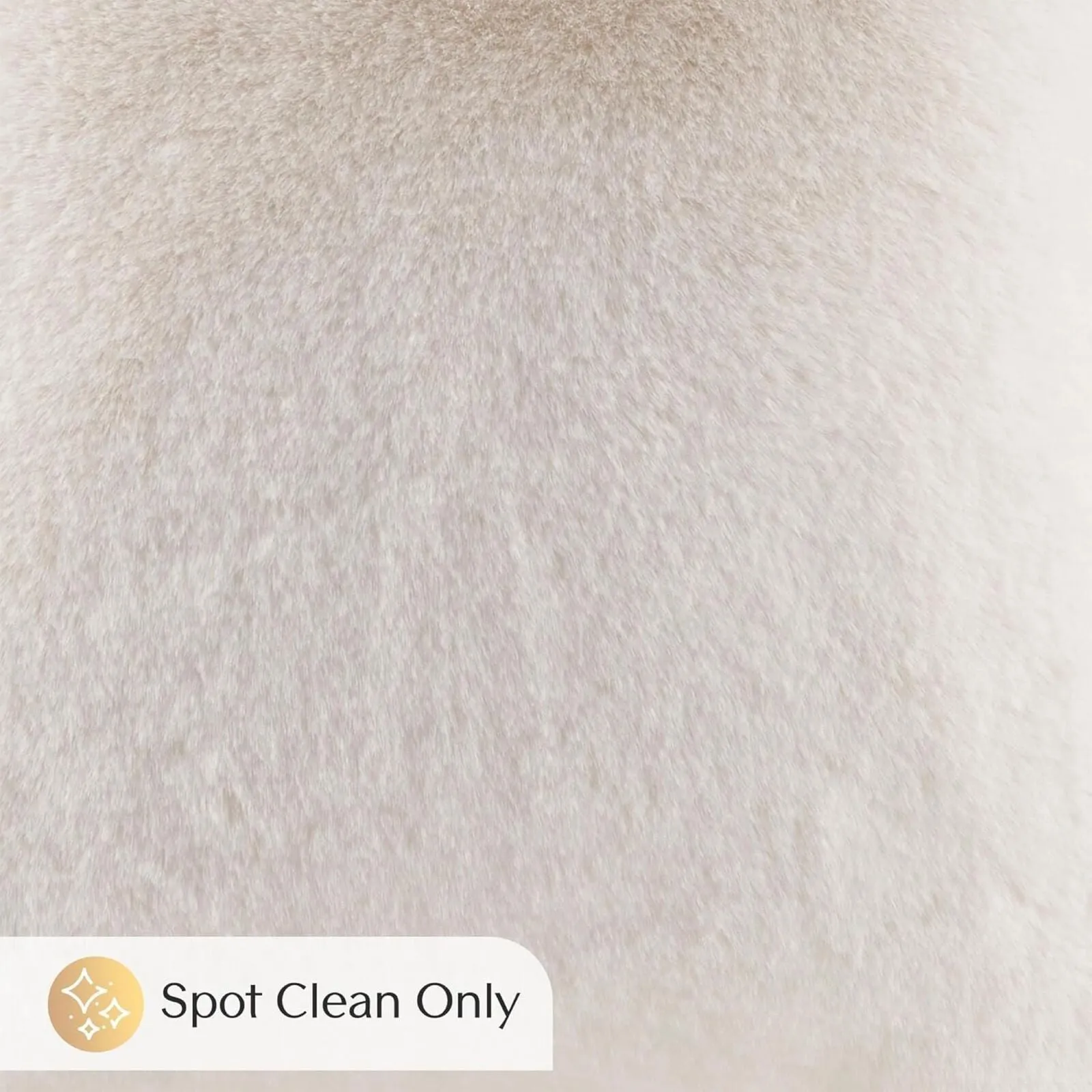 Croscill Solid Faux Fur Square Decor Throw Pillow Ivory Off White 20 in x 20 in.