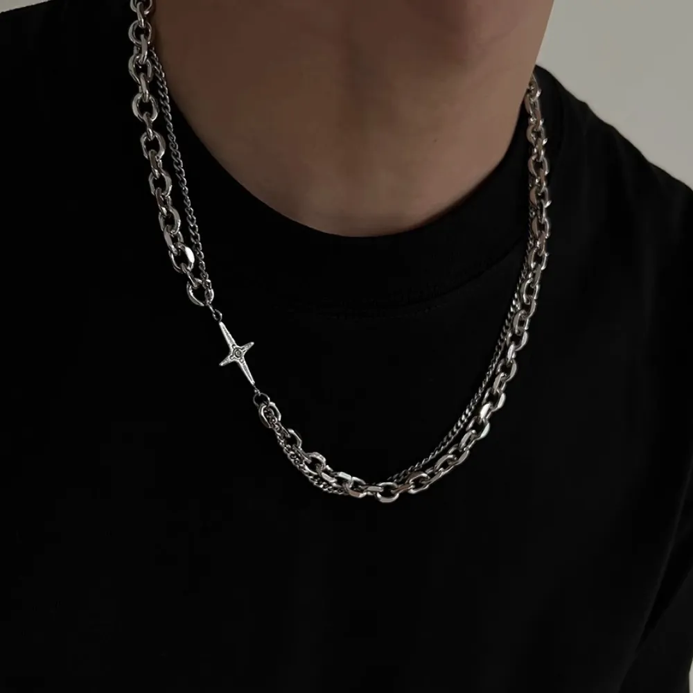 Cross Double-Layered Necklace