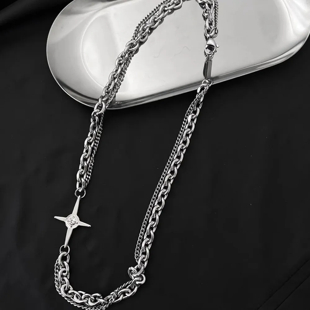 Cross Double-Layered Necklace