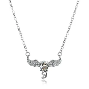 Crystal & Cubic Zirconia Bat Wing Pendant Necklace