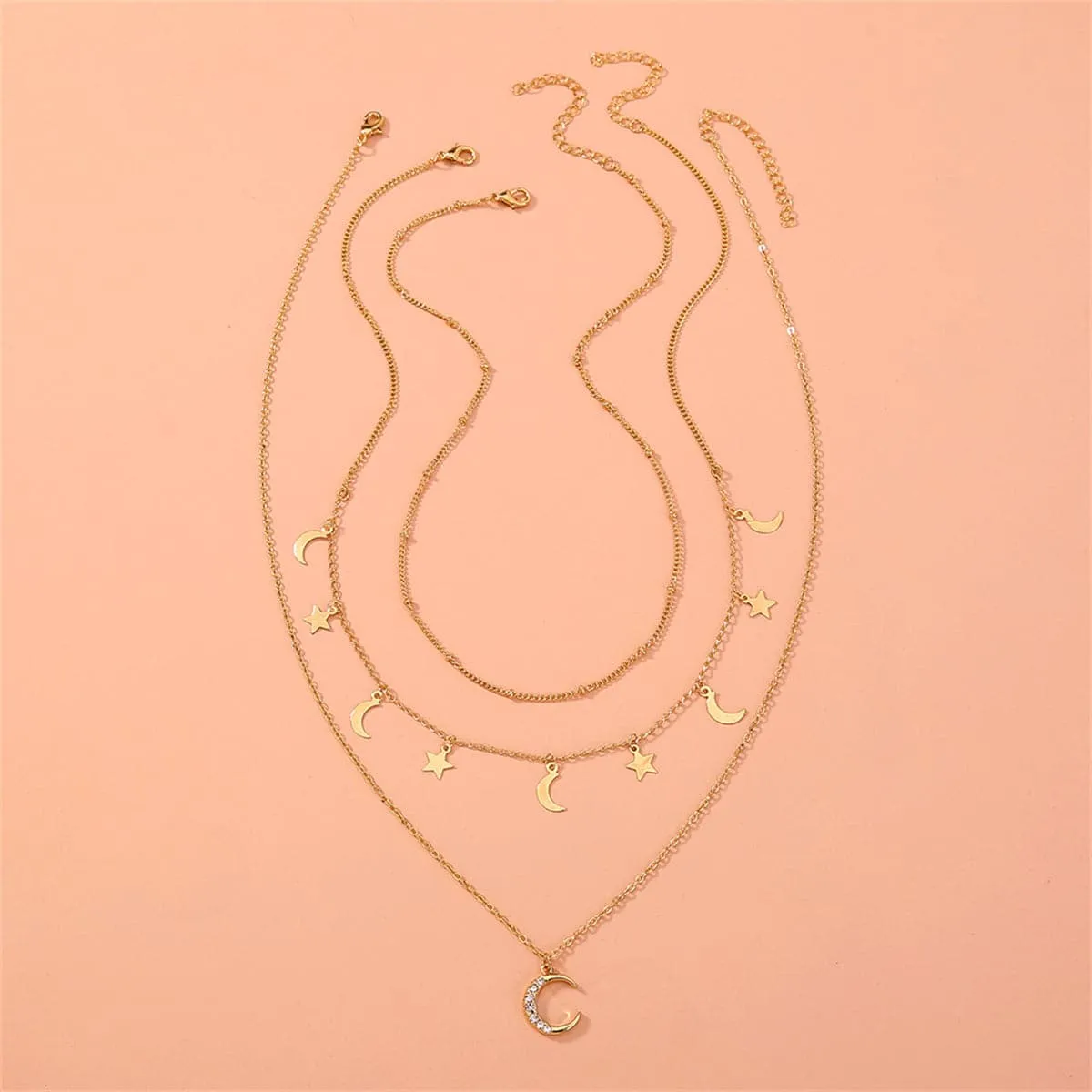 Cubic Zirconia & 18K Gold-Plated Celestial Necklace Set