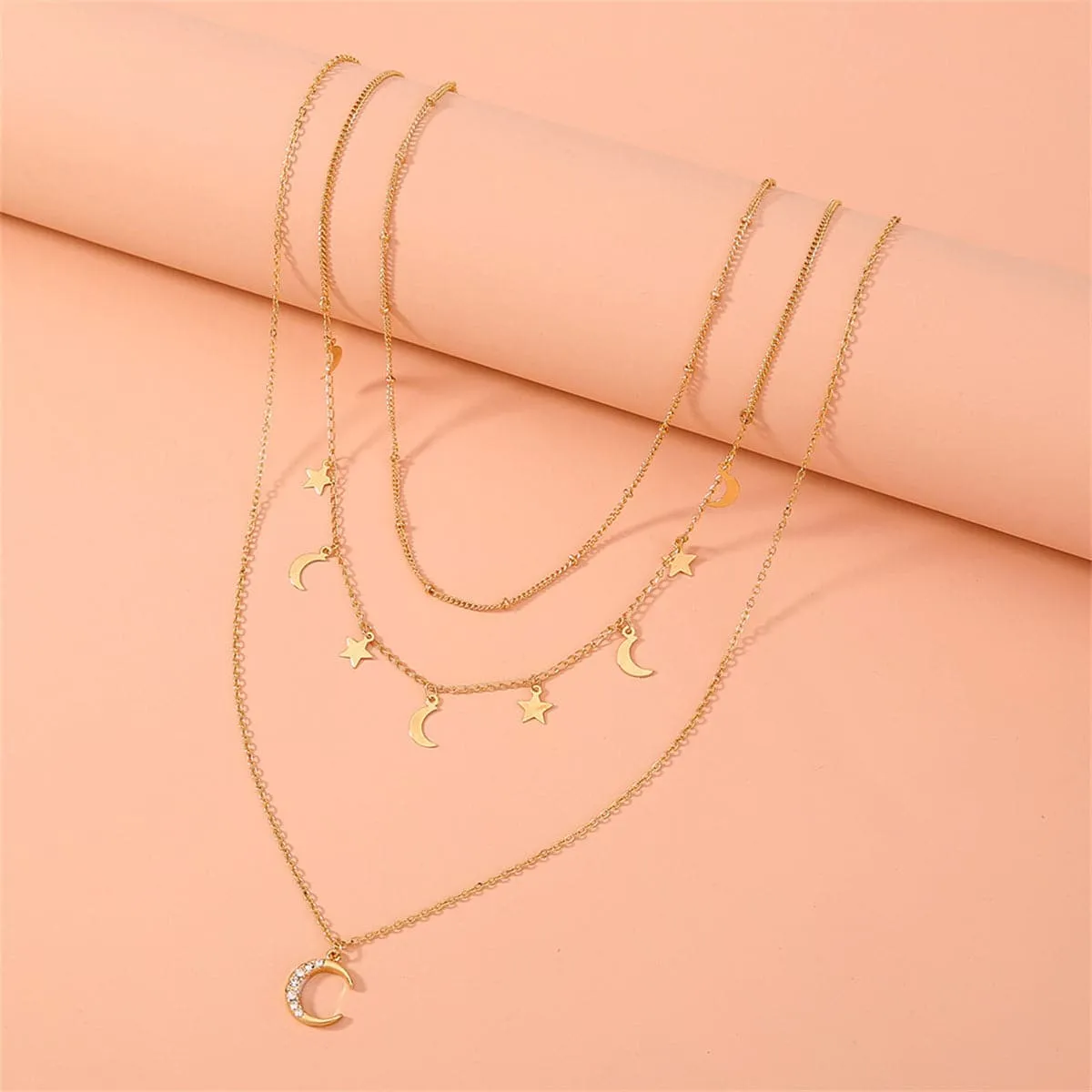 Cubic Zirconia & 18K Gold-Plated Celestial Necklace Set