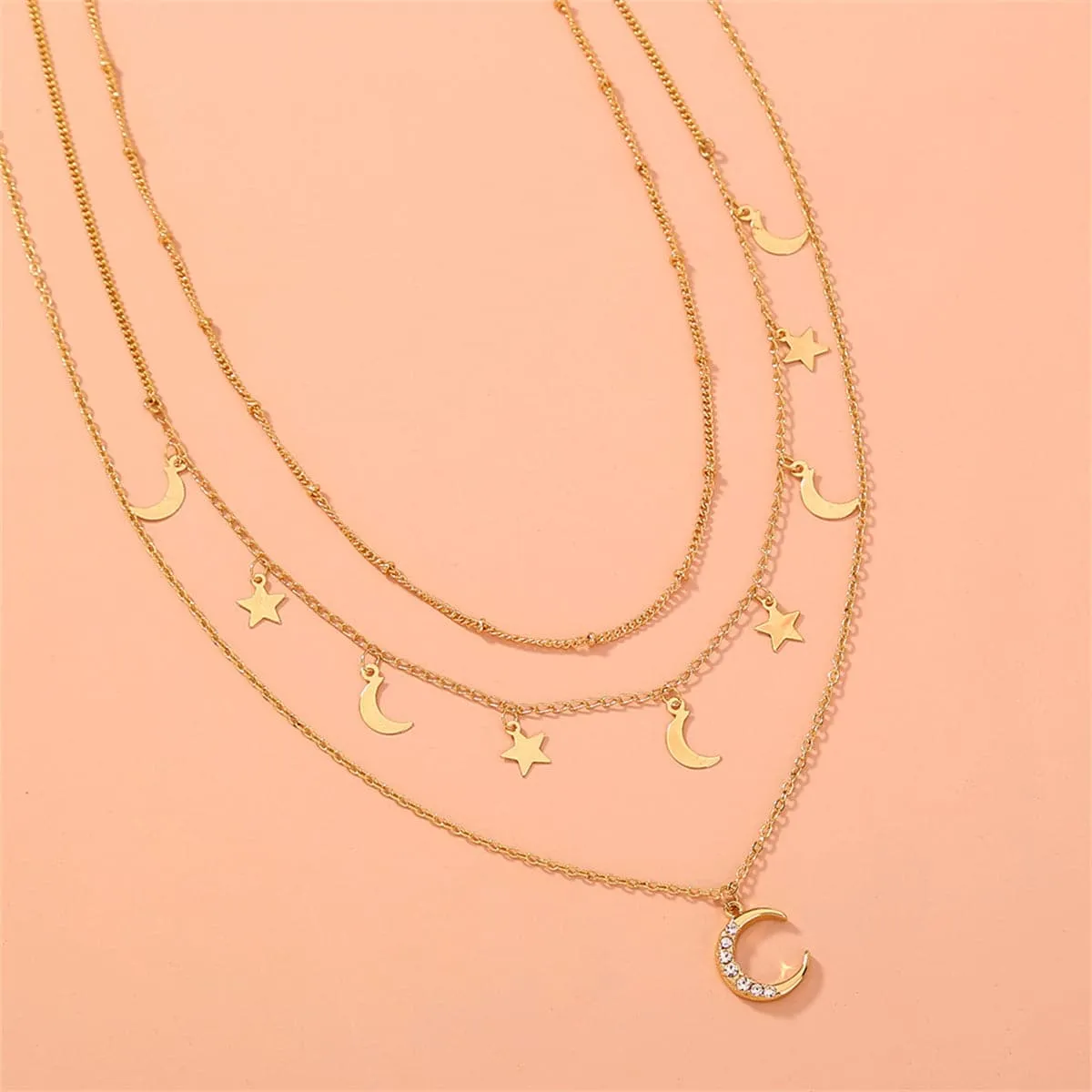 Cubic Zirconia & 18K Gold-Plated Celestial Necklace Set