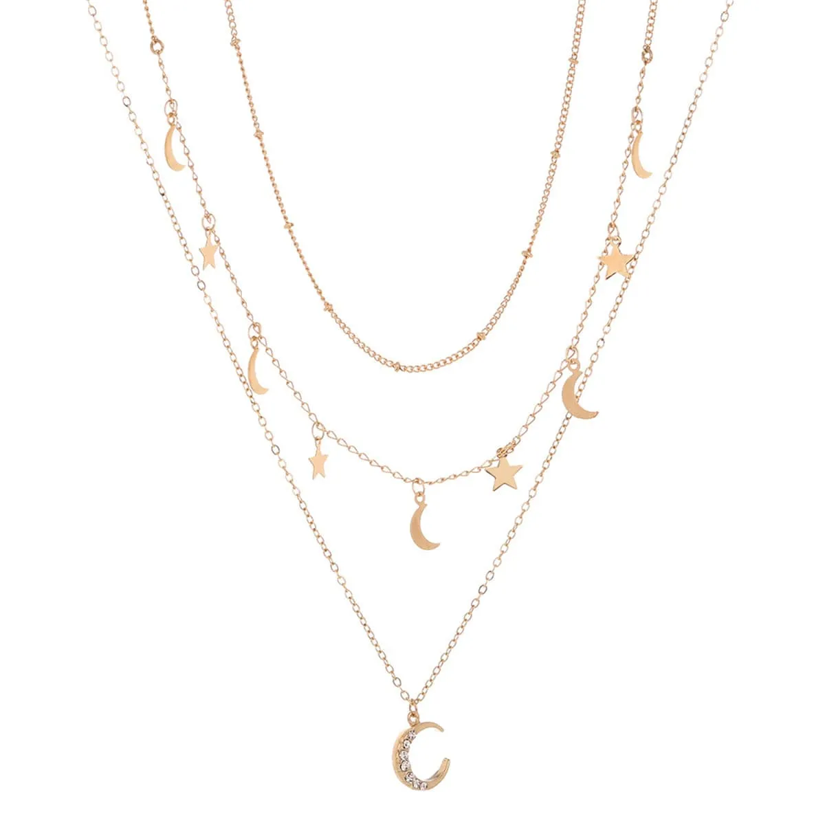 Cubic Zirconia & 18K Gold-Plated Celestial Necklace Set