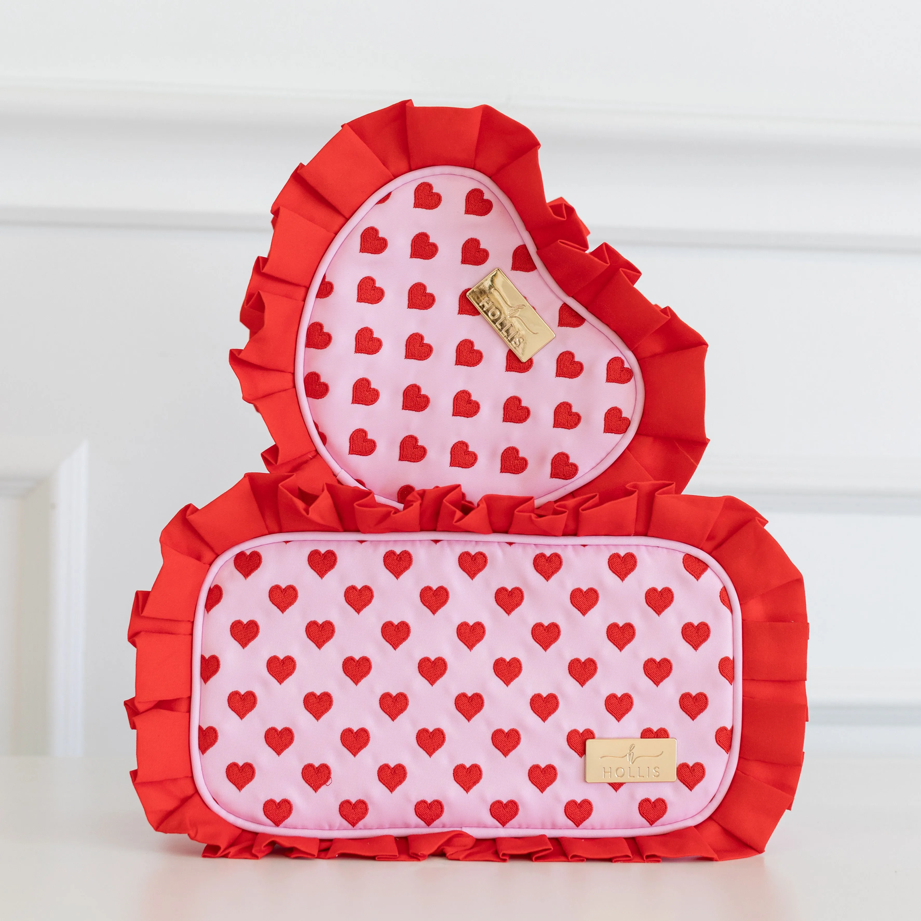 Cupid's Collection Heart Ruffle Pouch
