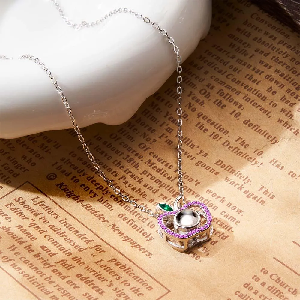 Custom Photo Projection Necklace Creative Apple
