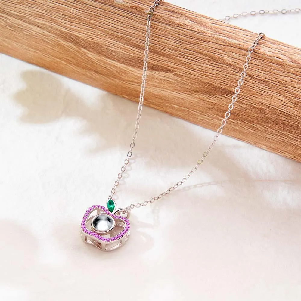 Custom Photo Projection Necklace Creative Apple