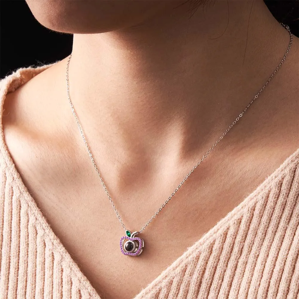Custom Photo Projection Necklace Creative Apple