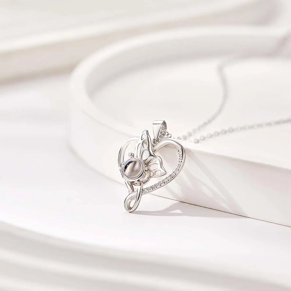 Custom Photo Projection Necklace Creative Butterfly